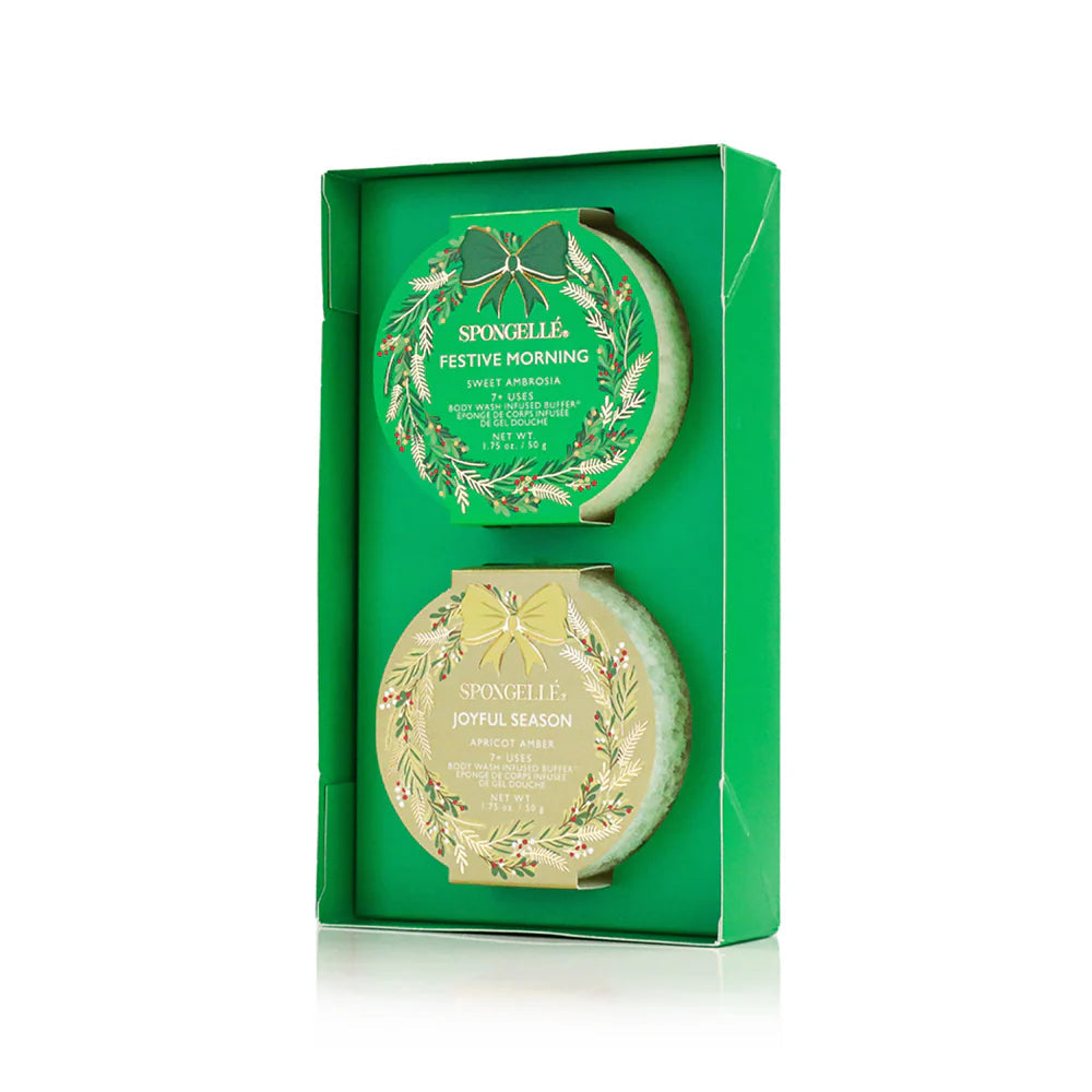 Spongellé Gift Set, Holiday Wreaths, Warmth and Wonder, 2 PCS