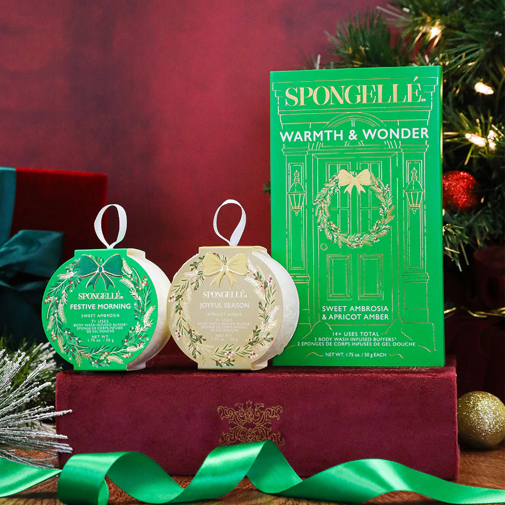 Spongellé Gift Set, Holiday Wreaths, Warmth and Wonder, 2 PCS